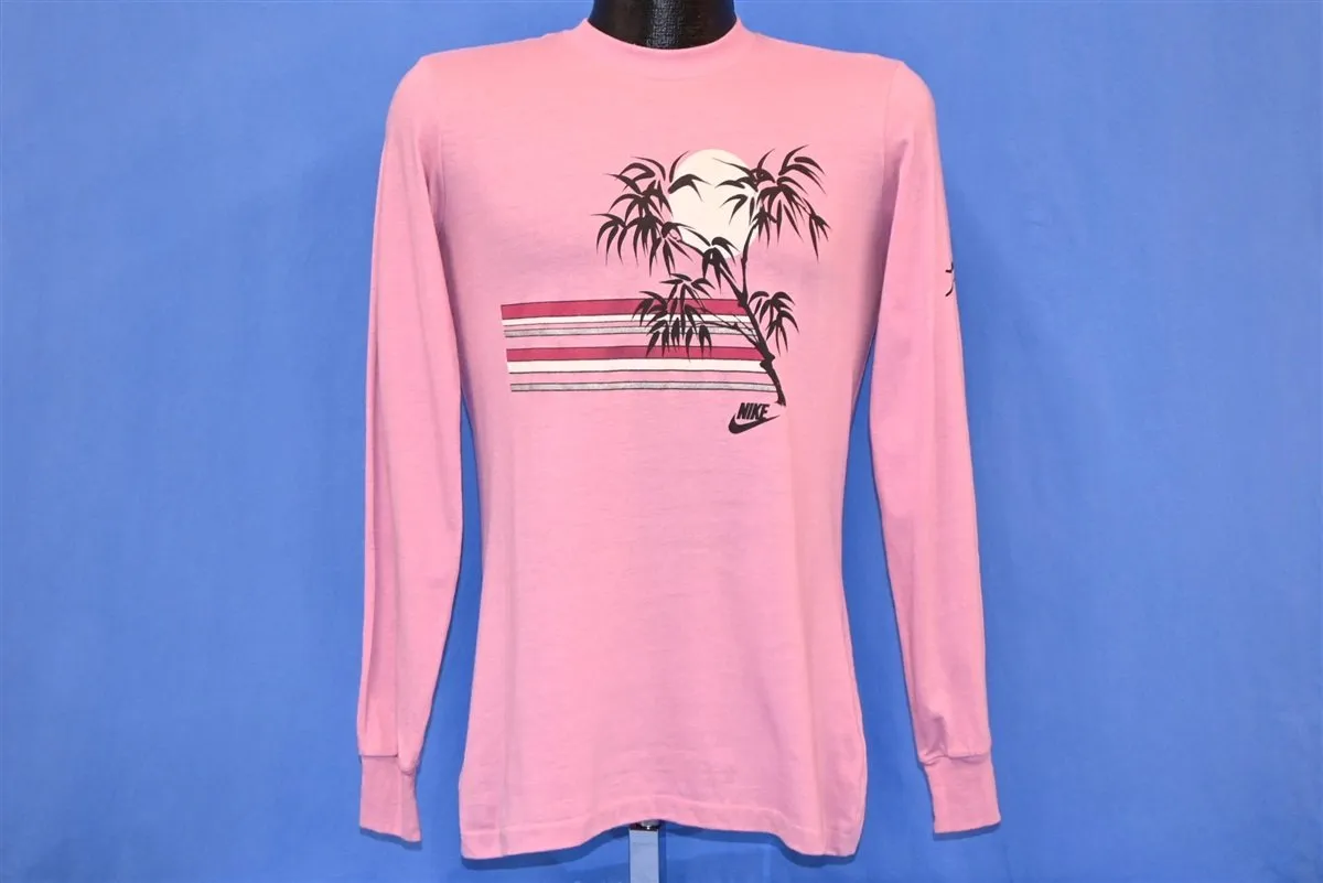 80s Nike Long Sleeve Pink Bamboo Stripes t-shirt Women's Small