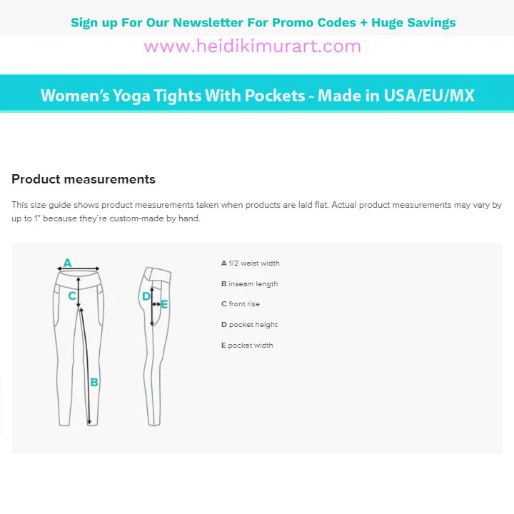 Abstract Women's Tights With Pockets, Purple Abstract Best Leggings With Pockets For Women - Made in USA/EU/MX