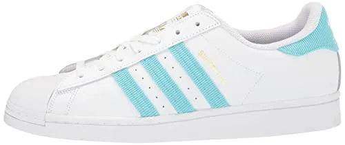 adidas Originals Men's Superstar Sneaker, Pulse Aqua/White/Gold Metallic, 12.5