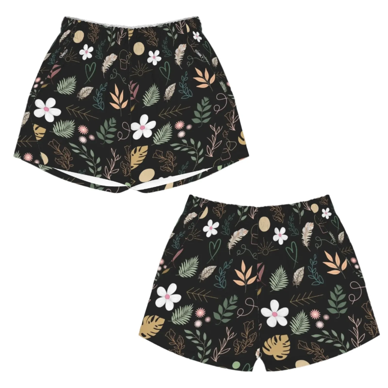 Boho Black Zip Pocket Shorts up to 5 XL (FWS)