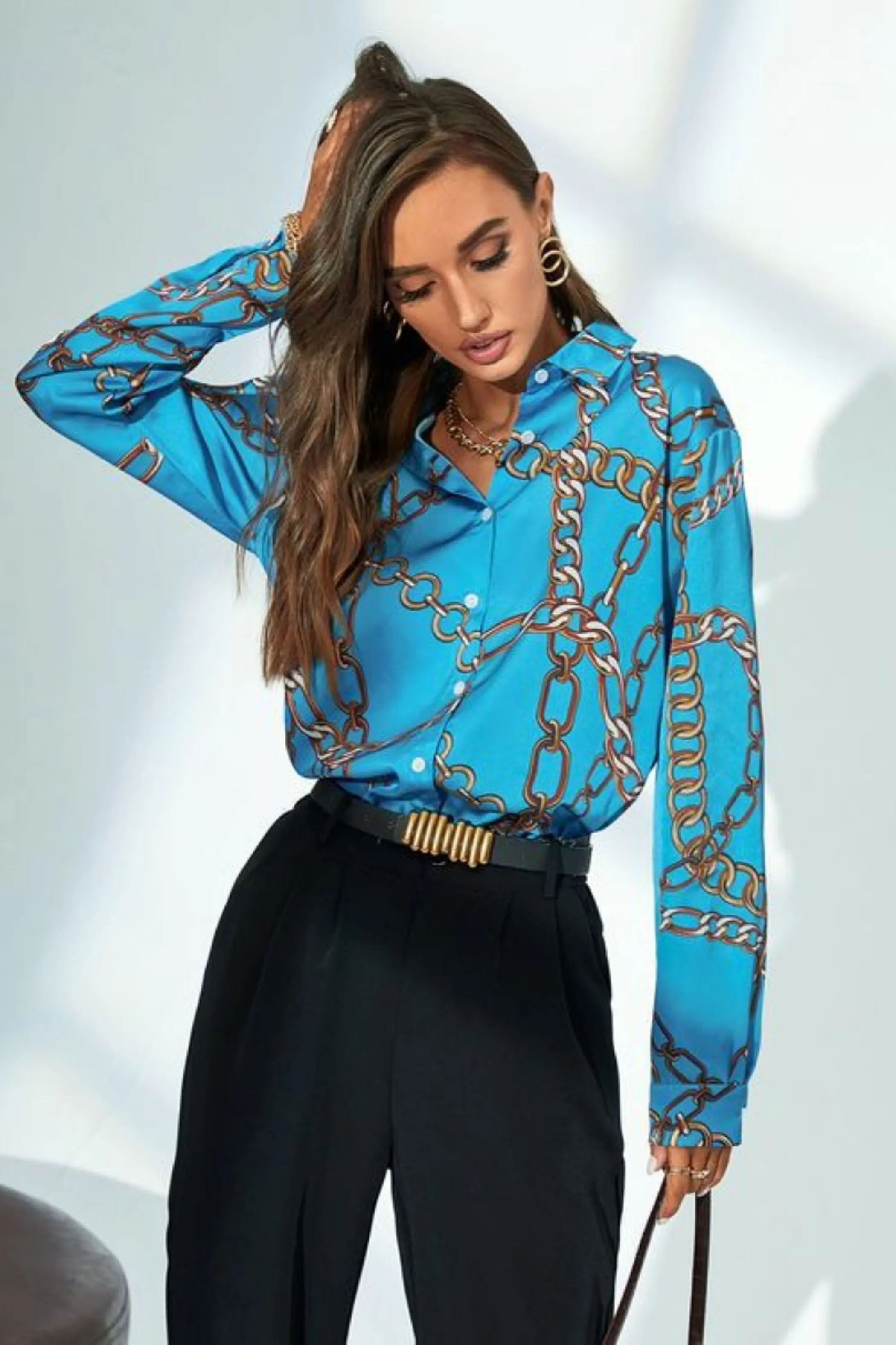 CHAIN SATIN SHIRT