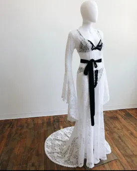 Clearance Sample Sale - Red Stretch Lace Dressing Gown Sample