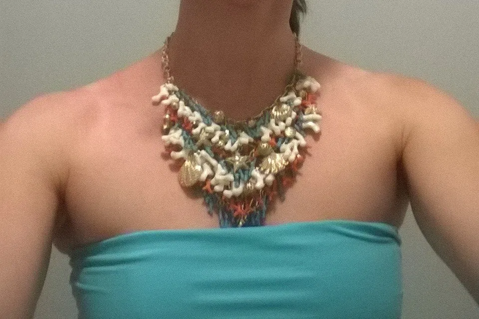Coral Necklace Vintage Style Summer