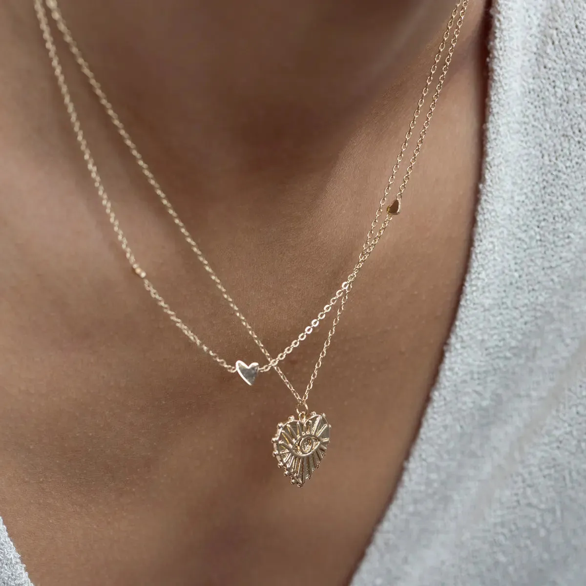 Evil Eye Heart Necklace