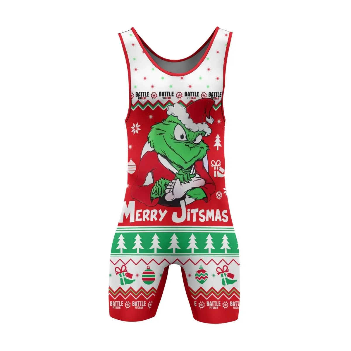 Funny Santa Grinch Wrestling Singlets