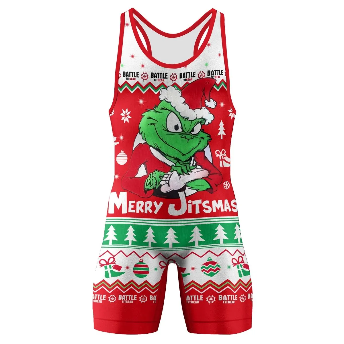 Funny Santa Grinch Wrestling Singlets