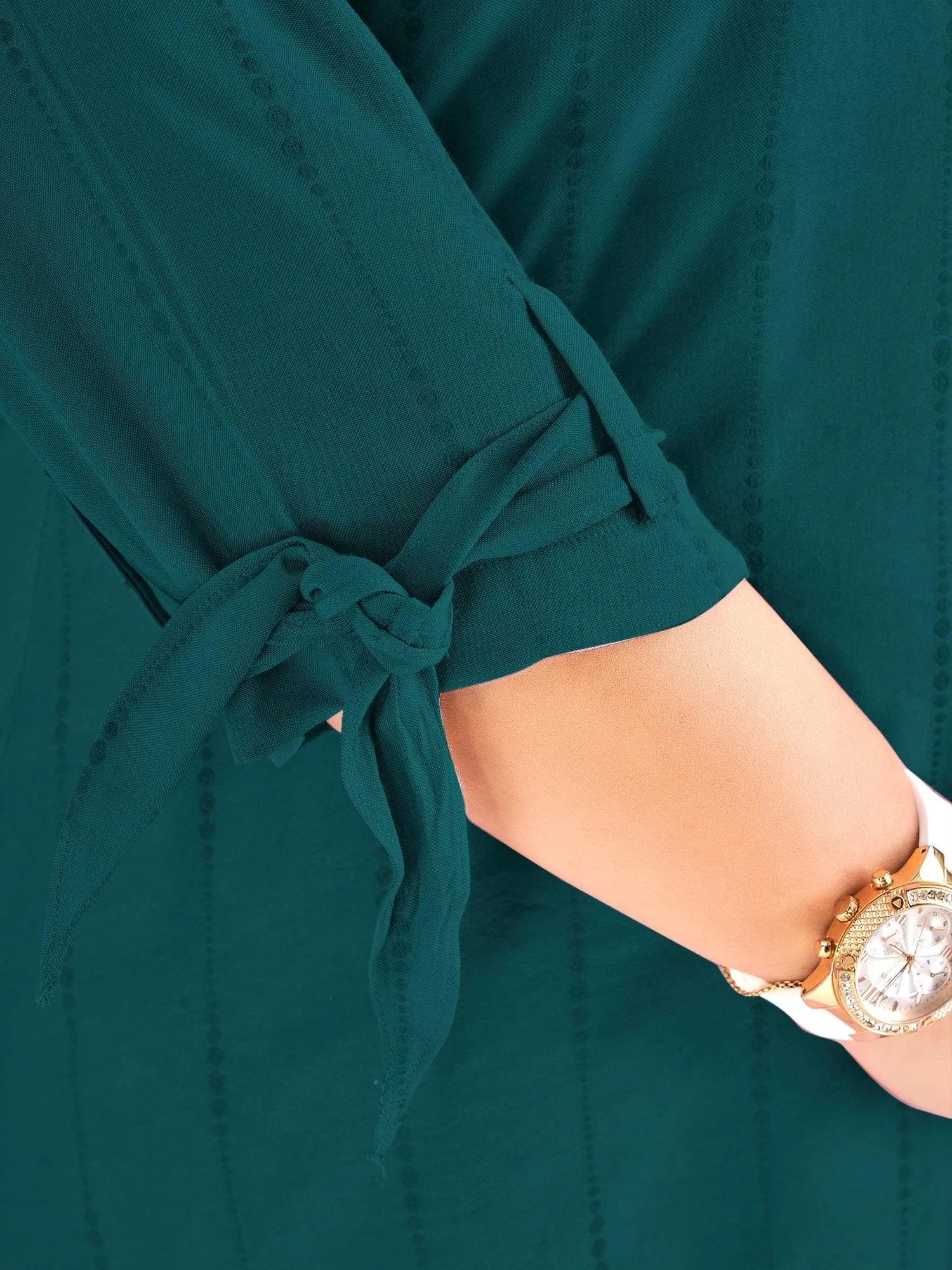 Green Striped High-Low Tunic Top