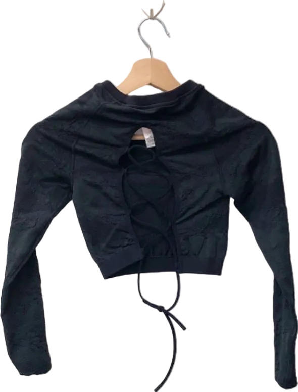Gymshark Black Long Sleeve Crop Top XS