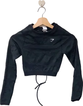 Gymshark Black Long Sleeve Crop Top XS