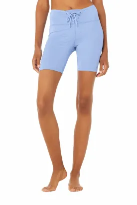 High-Waist Lace-Up Glitter Short