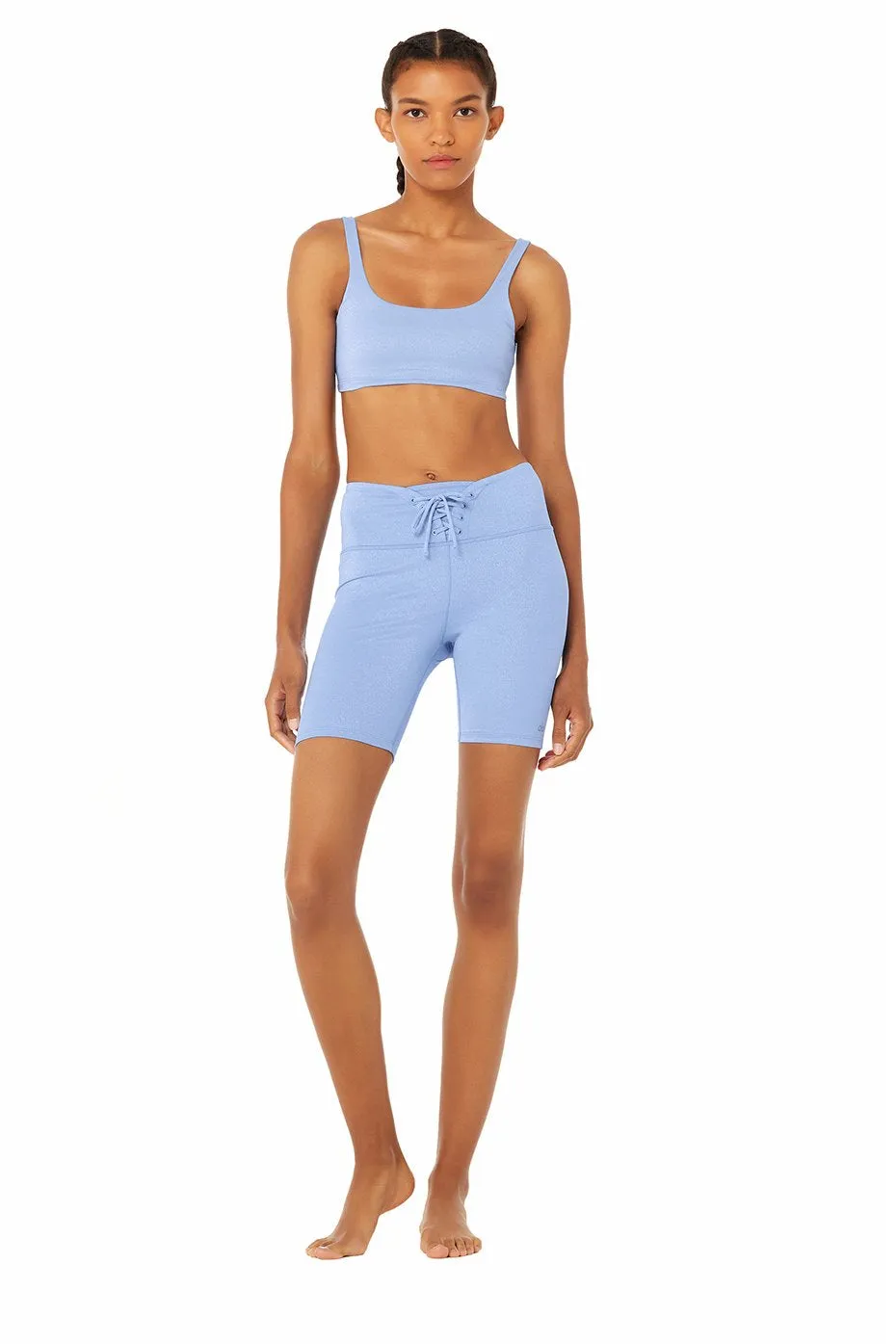 High-Waist Lace-Up Glitter Short