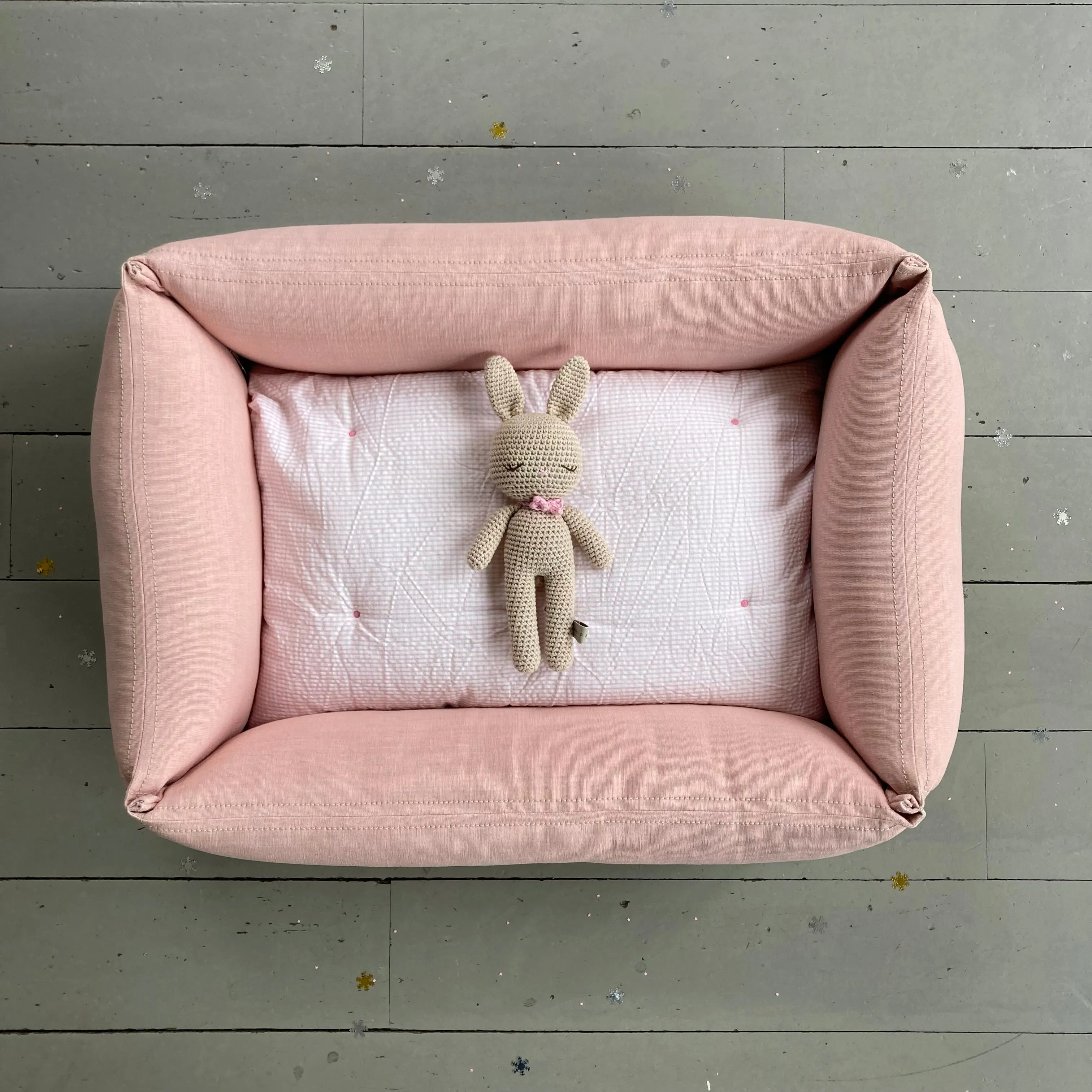 Lifestyle Image: Classic Bed Pink   Beatrice the Bunny Toy