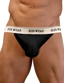 NDS Wear Cotton Mesh Mens Jockstrap Black - BLOWOUT SALE!
