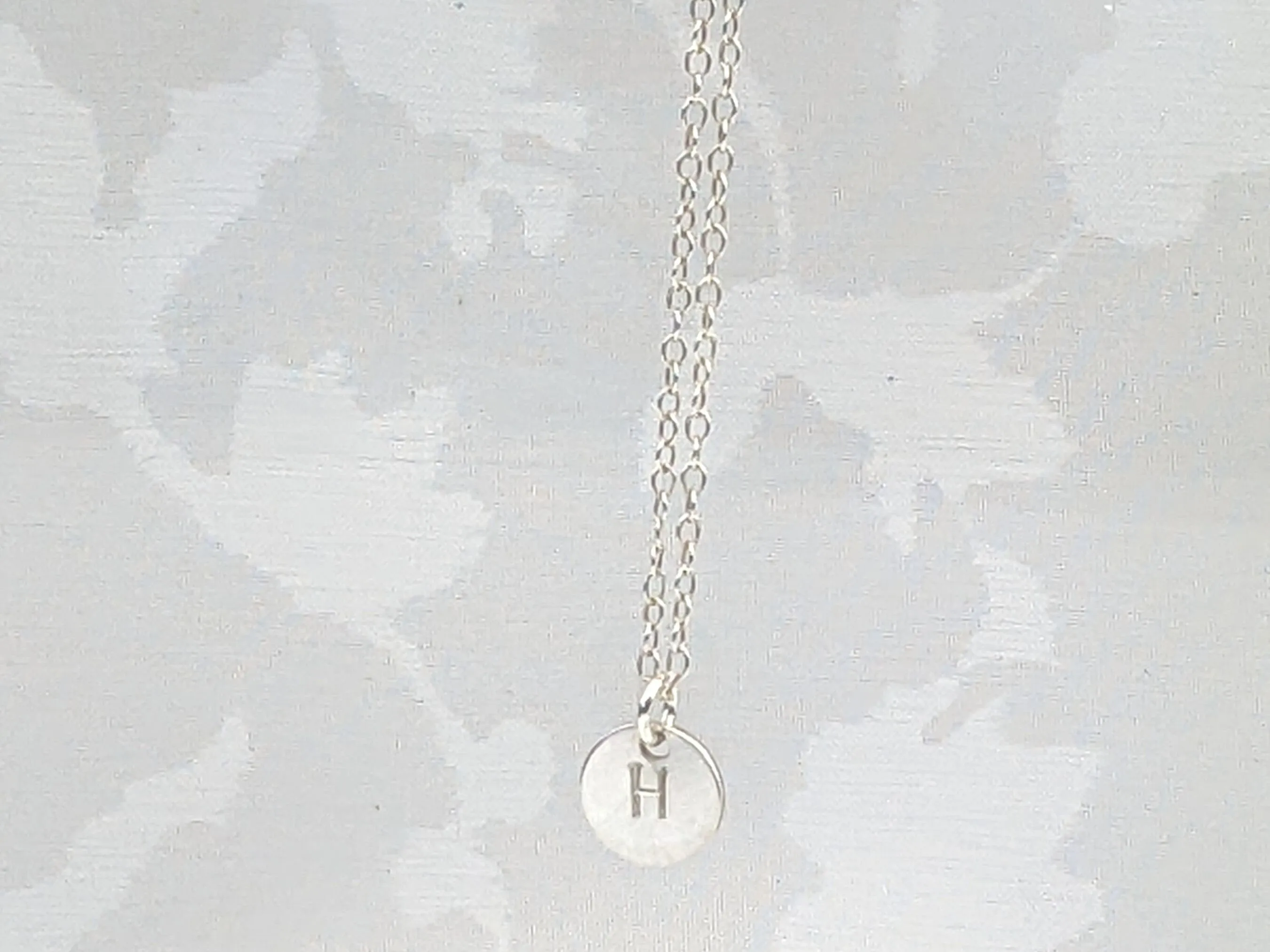 Personalised Initial Necklace// monogram layering necklace, silver name pendant, disc letter pendant, engraved jewellery