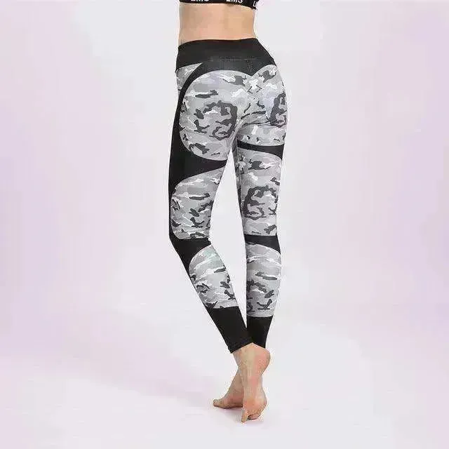 Print patchwork yoga leggings
