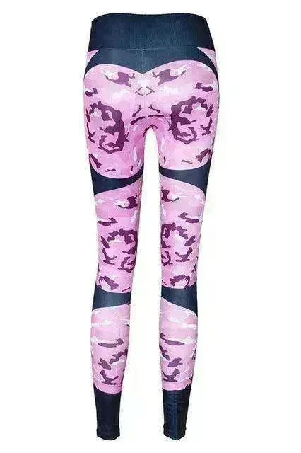 Print patchwork yoga leggings