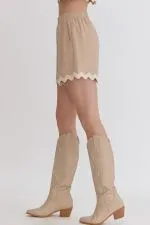Ric Rac Trim High Waist Shorts*