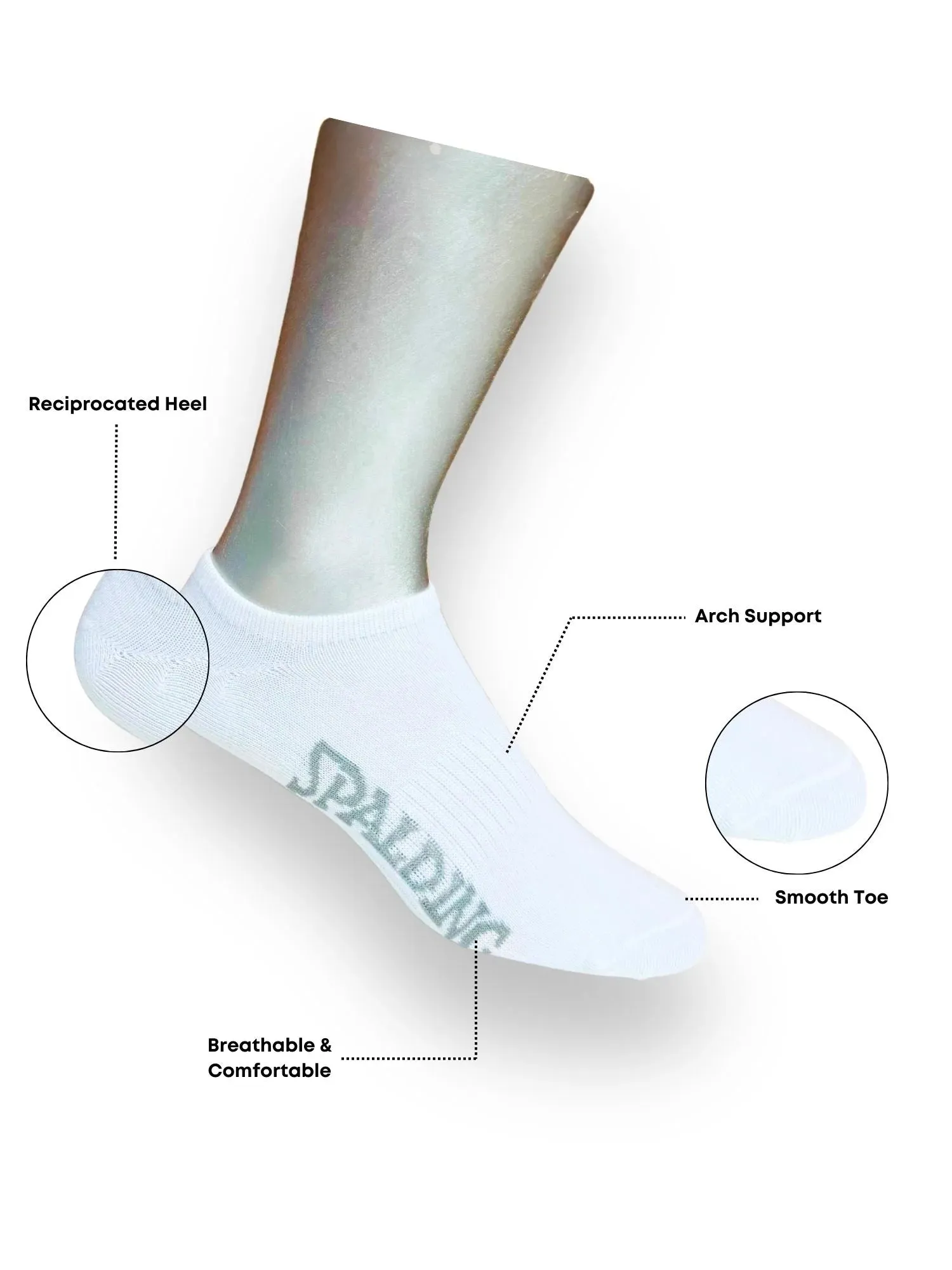 Spalding Men's Black Liner Socks, 20-Pack, Sizes 6.5-12