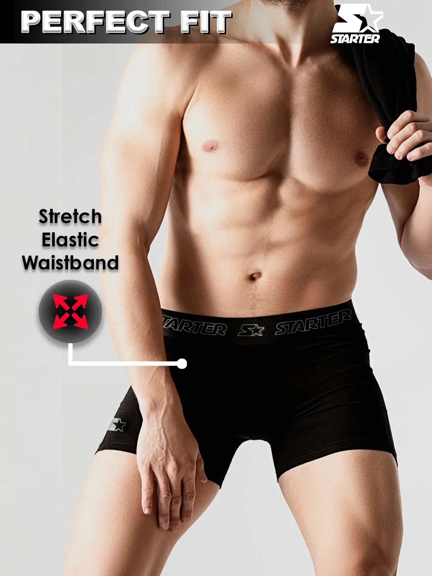 Starter Mens and Big Mens Active Performance Boxer Briefs, 6-Pack, Sizes S-5X