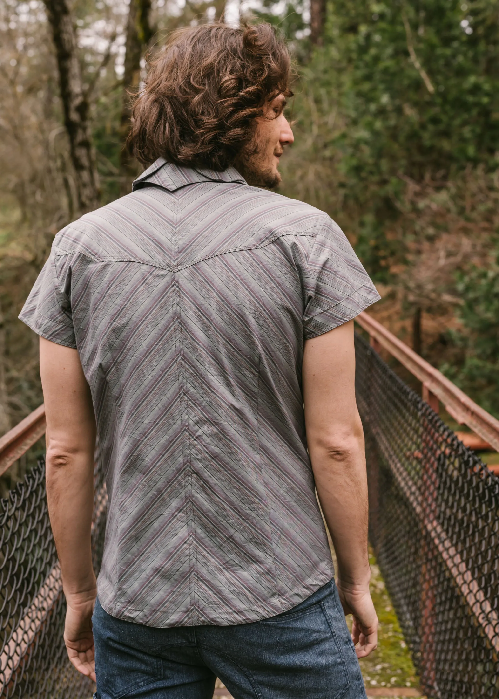 Striped Gayya Shirt - Grey