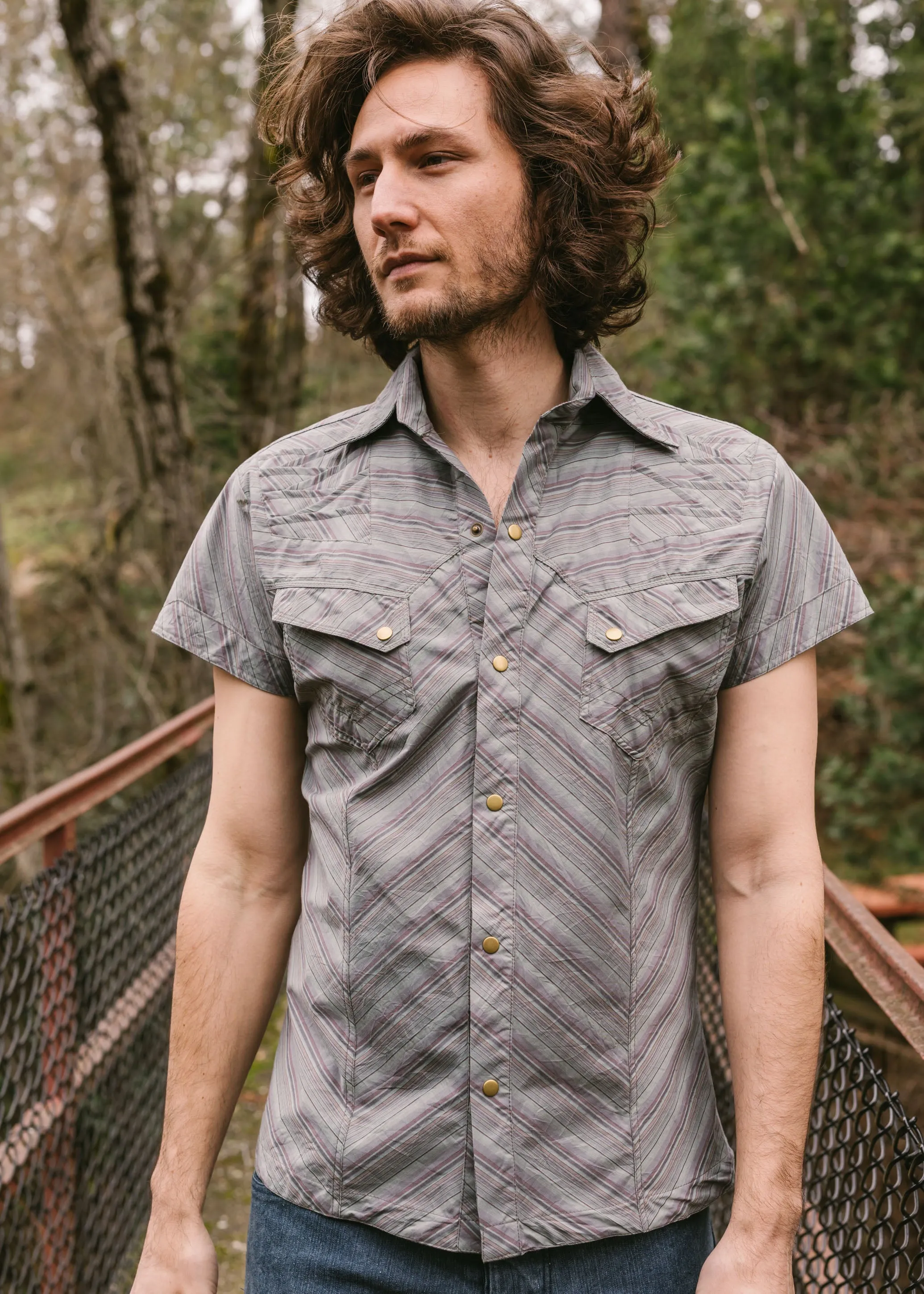 Striped Gayya Shirt - Grey