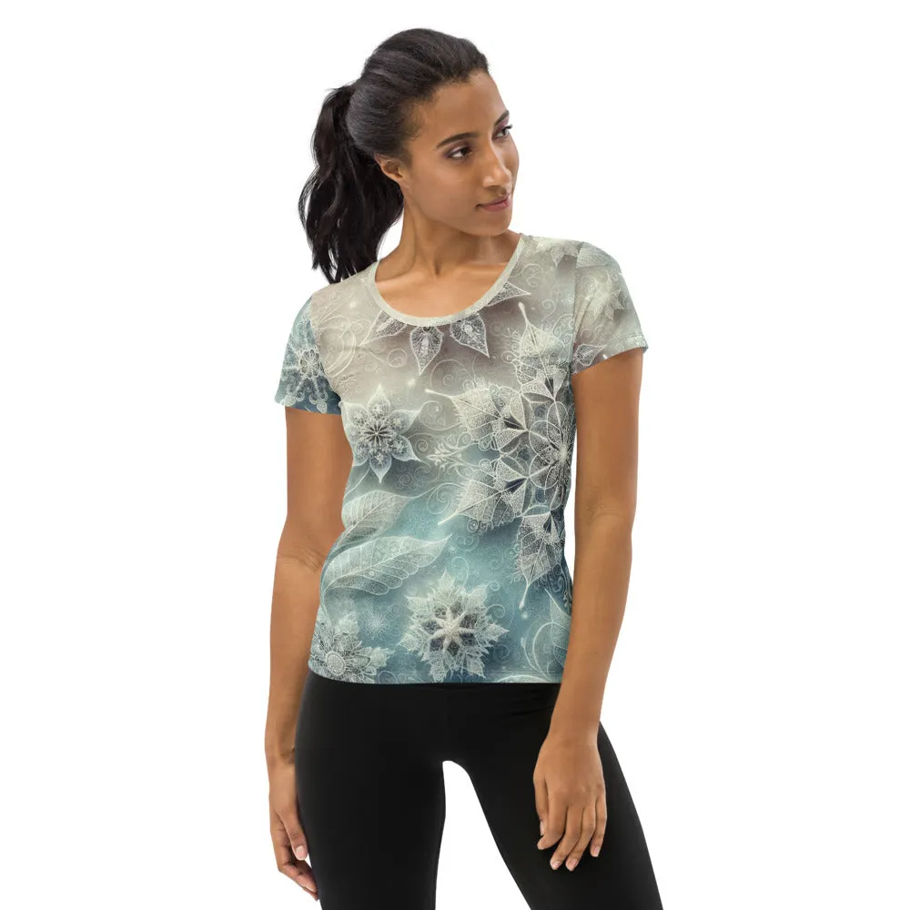 Whimsical Winter Wear Women's Athletic T-Shirt