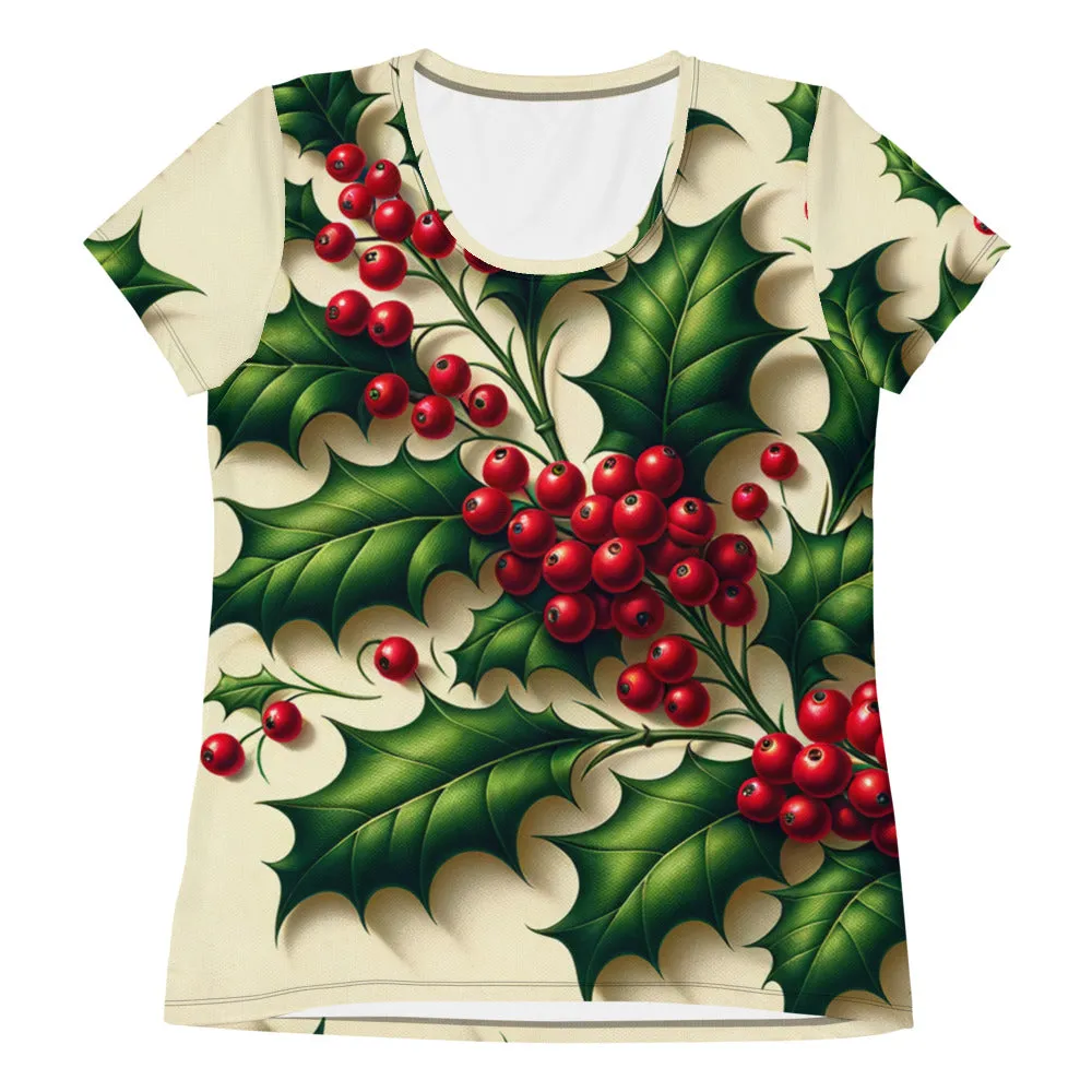 Whimsical Winter Wear Women's Athletic T-Shirt