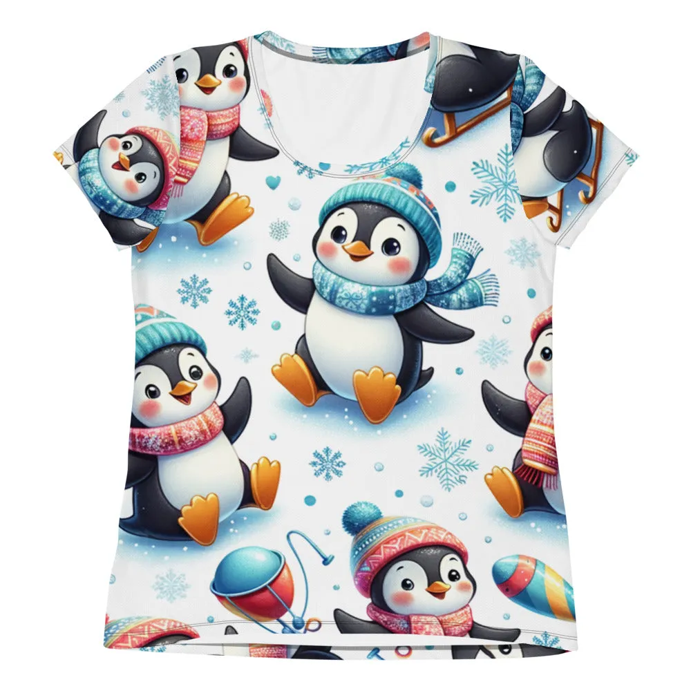 Whimsical Winter Wear Women's Athletic T-Shirt