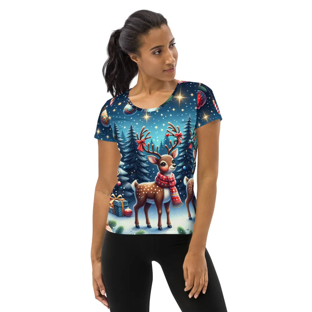 Whimsical Winter Wear Women's Athletic T-Shirt