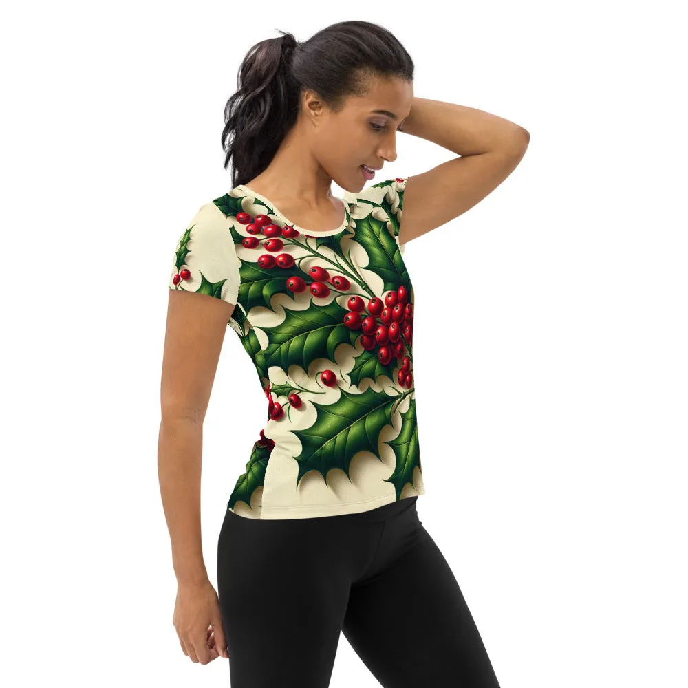 Whimsical Winter Wear Women's Athletic T-Shirt