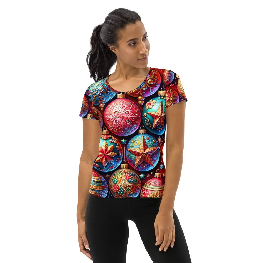 Whimsical Winter Wear Women's Athletic T-Shirt