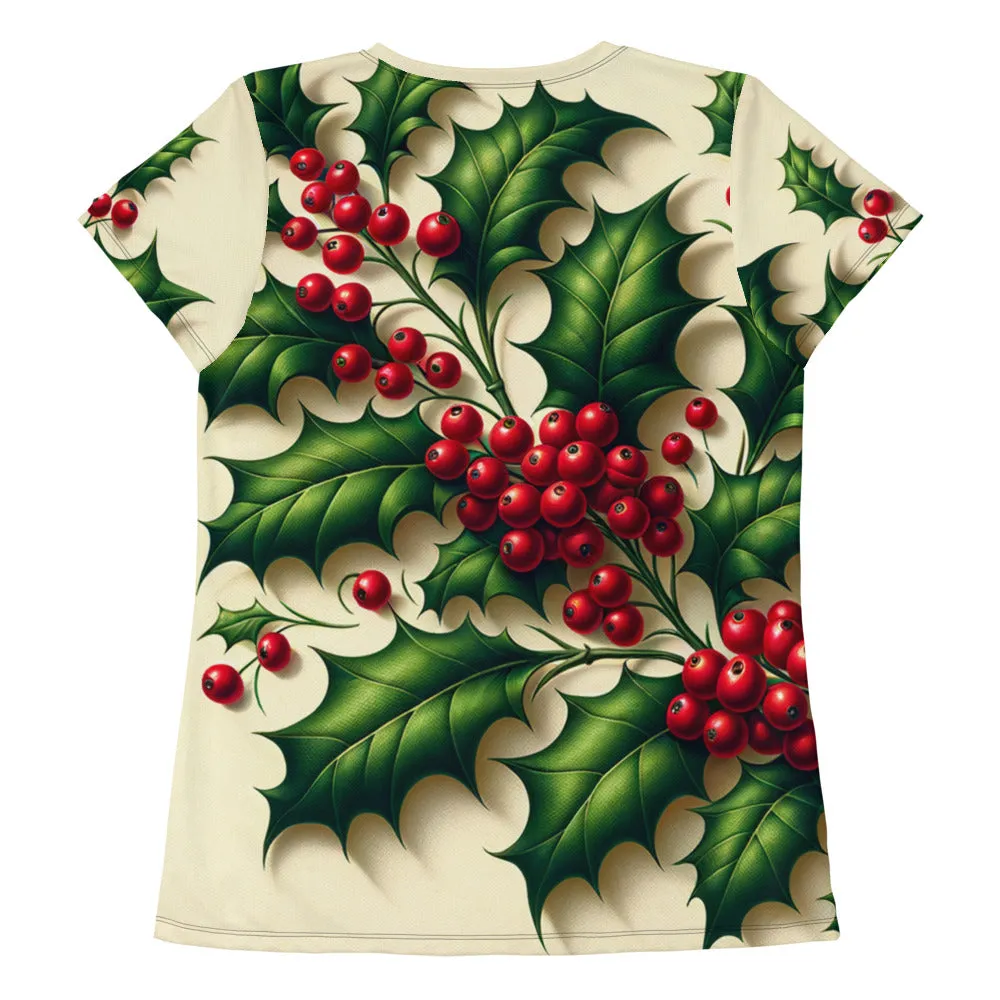 Whimsical Winter Wear Women's Athletic T-Shirt