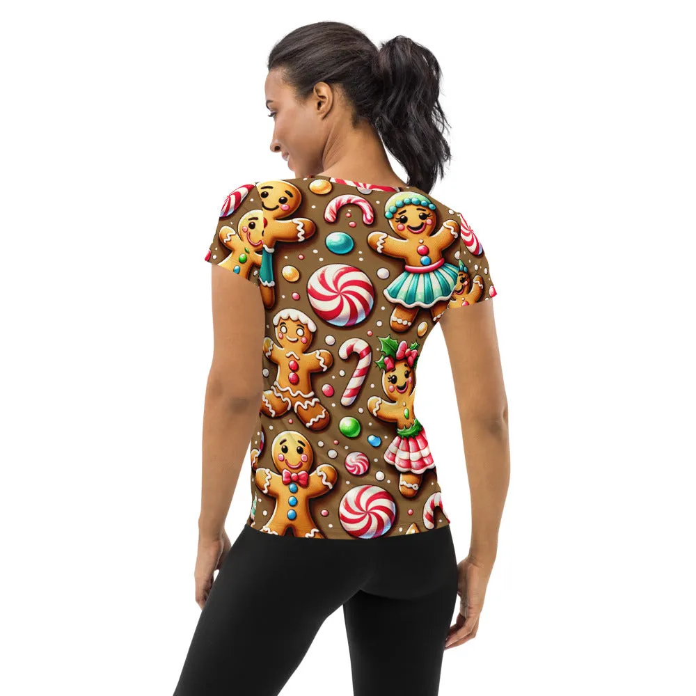 Whimsical Winter Wear Women's Athletic T-Shirt