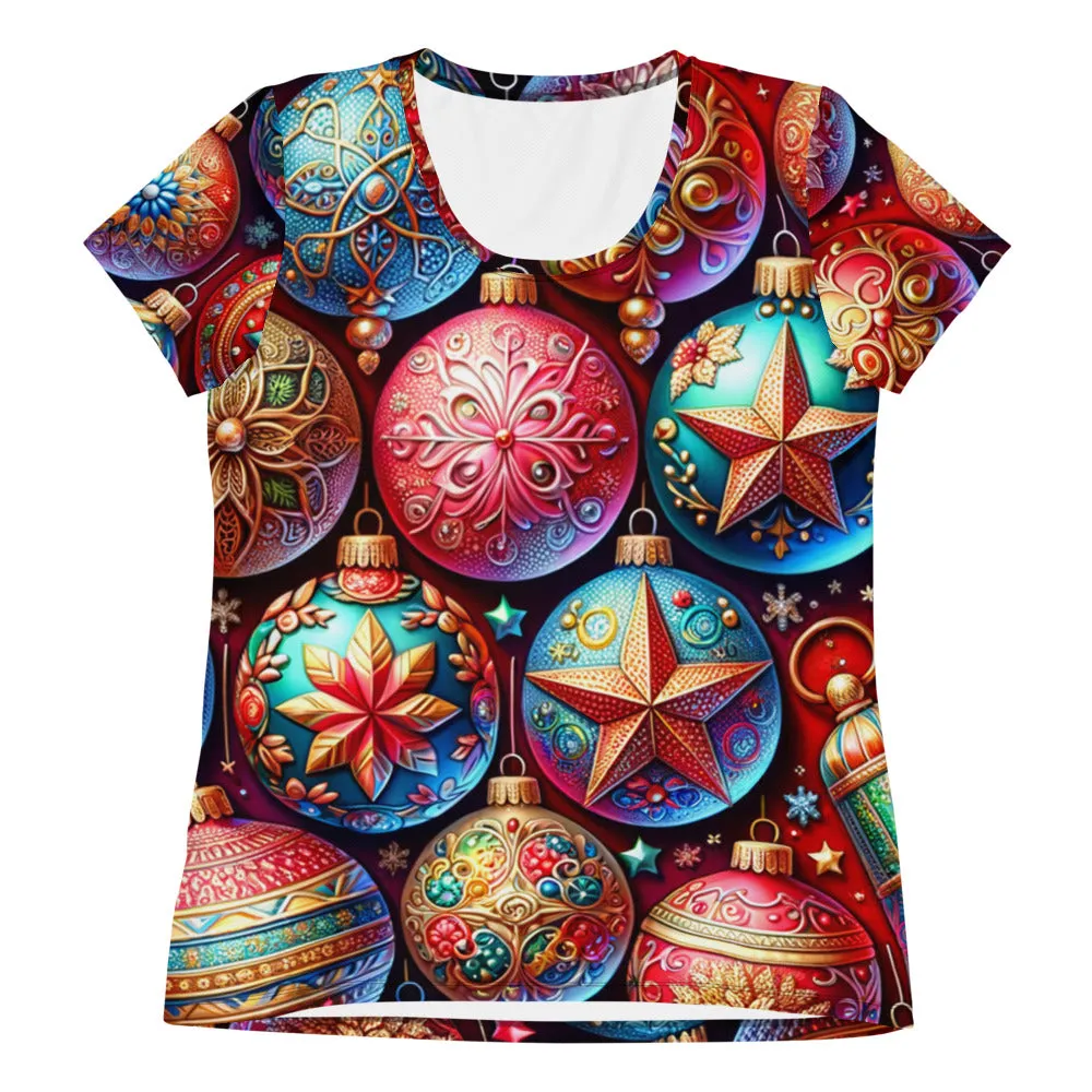 Whimsical Winter Wear Women's Athletic T-Shirt