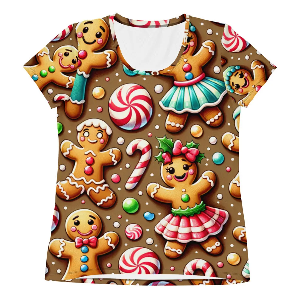 Whimsical Winter Wear Women's Athletic T-Shirt