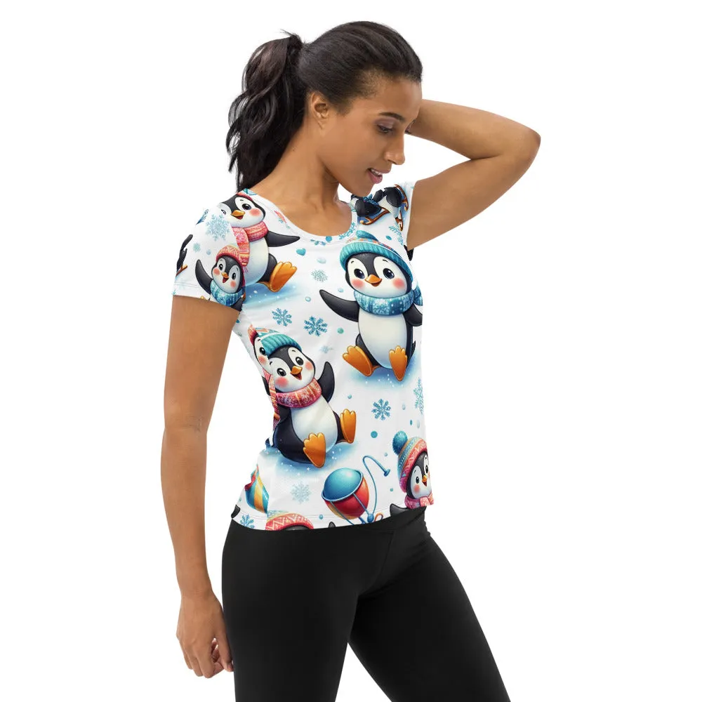 Whimsical Winter Wear Women's Athletic T-Shirt