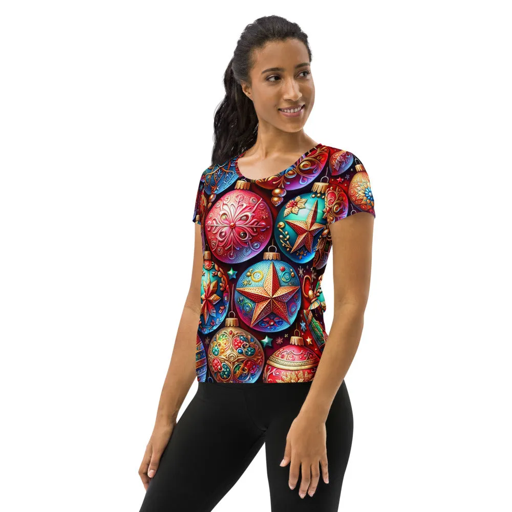Whimsical Winter Wear Women's Athletic T-Shirt