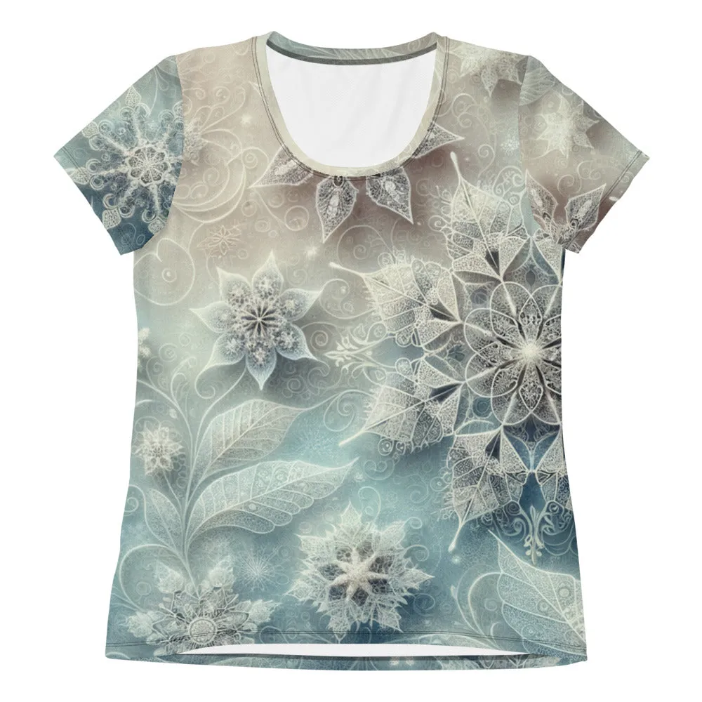 Whimsical Winter Wear Women's Athletic T-Shirt