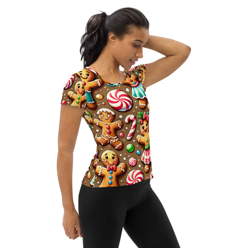 Whimsical Winter Wear Women's Athletic T-Shirt