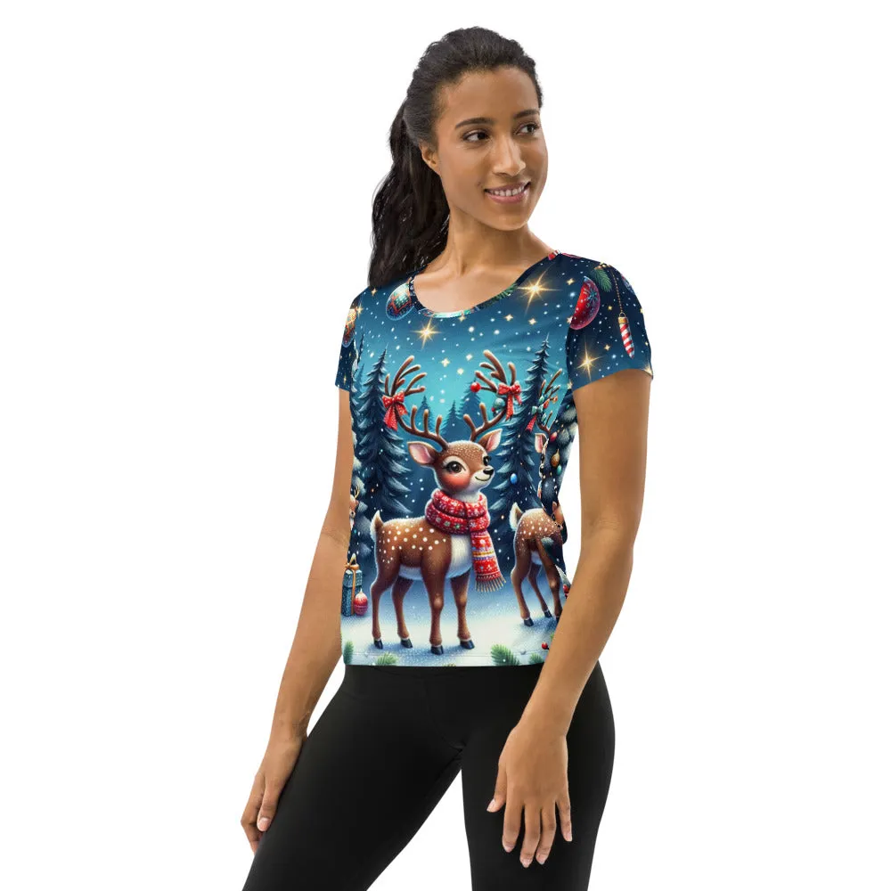 Whimsical Winter Wear Women's Athletic T-Shirt