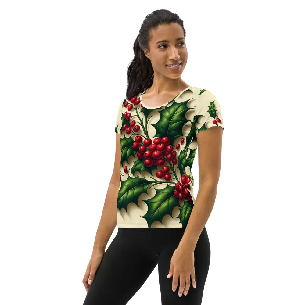 Whimsical Winter Wear Women's Athletic T-Shirt