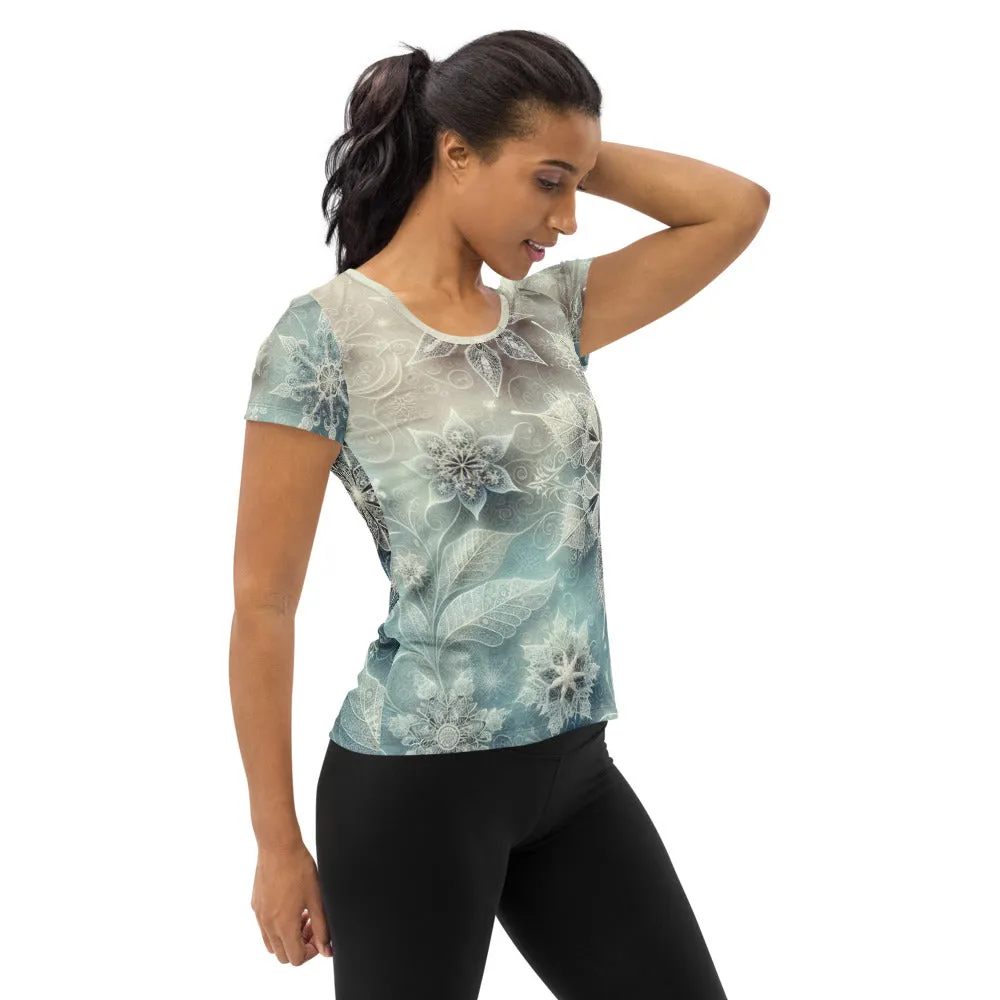 Whimsical Winter Wear Women's Athletic T-Shirt