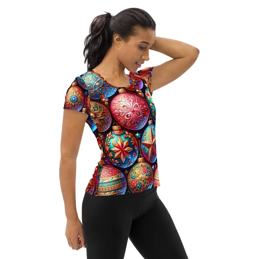 Whimsical Winter Wear Women's Athletic T-Shirt