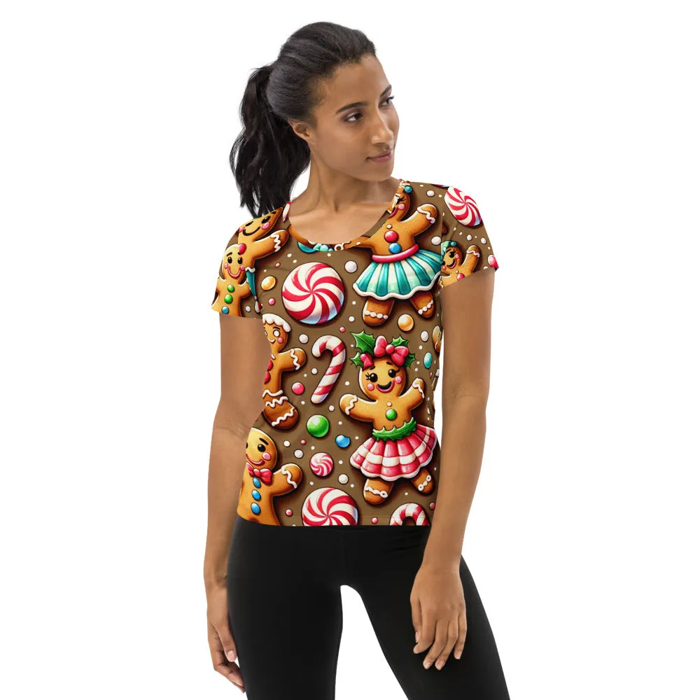 Whimsical Winter Wear Women's Athletic T-Shirt