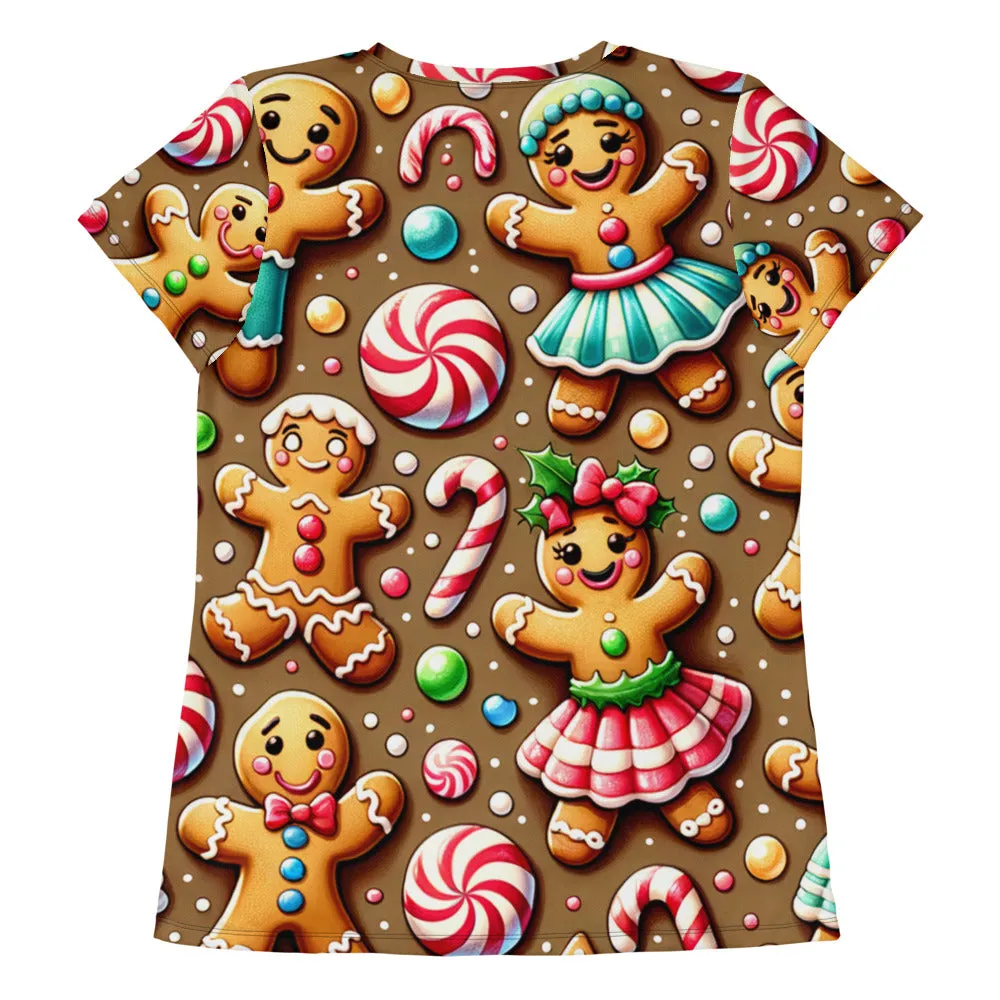 Whimsical Winter Wear Women's Athletic T-Shirt