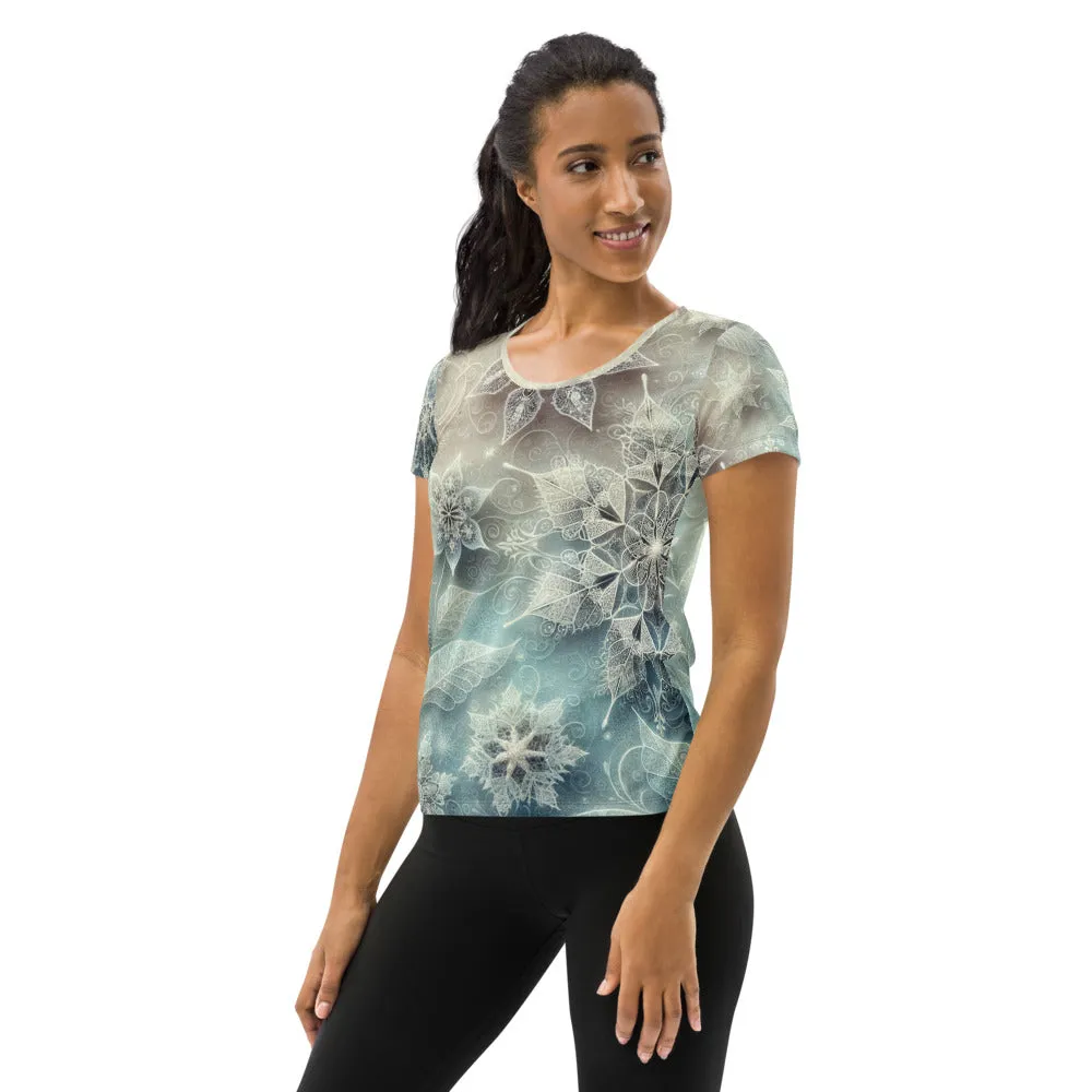 Whimsical Winter Wear Women's Athletic T-Shirt