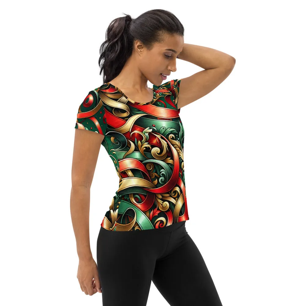 Whimsical Winter Wear Women's Athletic T-Shirt