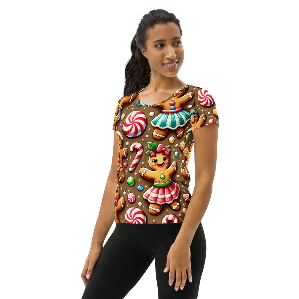 Whimsical Winter Wear Women's Athletic T-Shirt