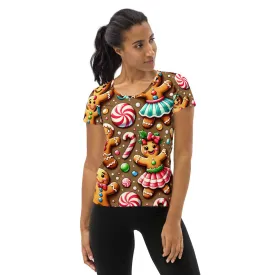 Whimsical Winter Wear Women's Athletic T-Shirt