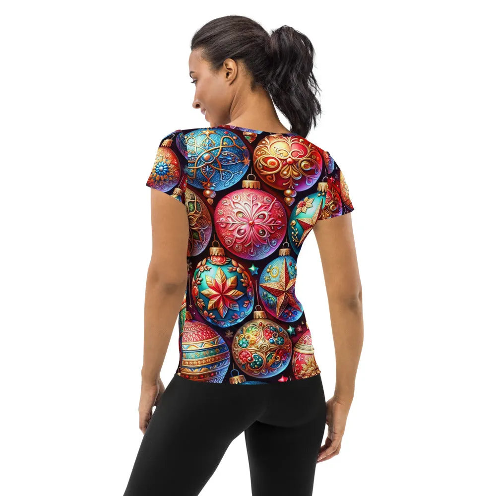 Whimsical Winter Wear Women's Athletic T-Shirt